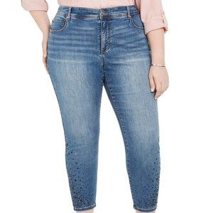 Inc plus size rhinestone ankle skinny jeans